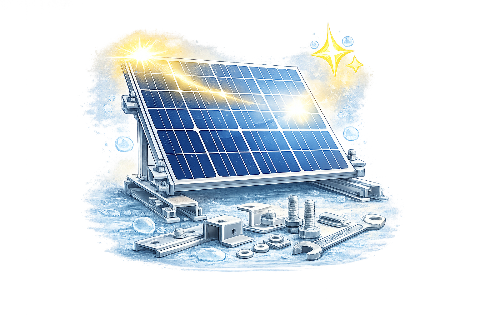 Panneaux solaires et fixations