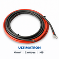 Câble de Connexion Batterie Ultimatron 6mm² – 2M avec Cosses M8