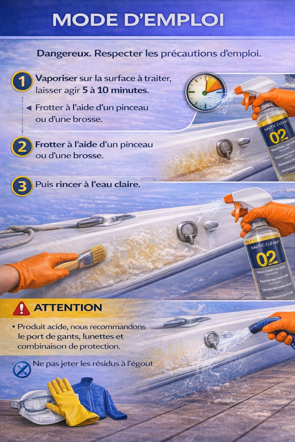 Nautic Clean 02 déjaunissant coque 1 L