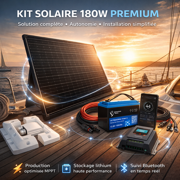 Kit Solaire 180W Lithium Premium – Solution Solaire Complète et Optimale