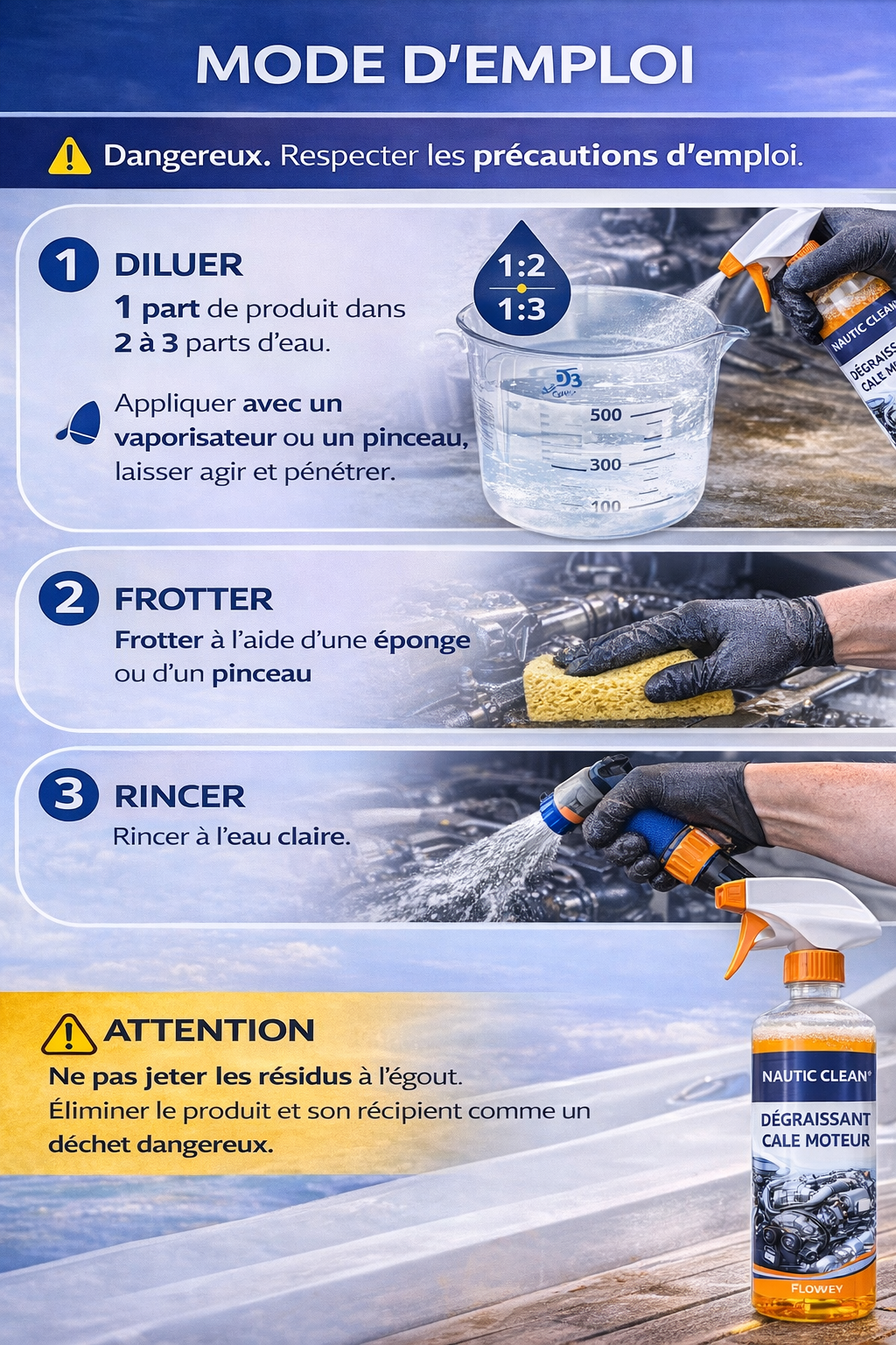 Nautic Clean 16 Degraissant cales et moteurs 5L