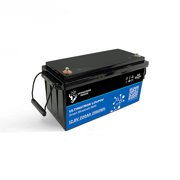 Batterie au lithium Ultimatron LiFePO4 12.8V 200Ah Avec Bluetooth et Smart BMS intégré  et chauffage